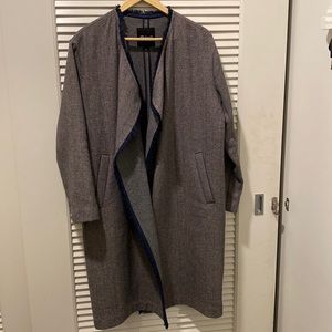 Madewell Fringed Herringbone Robe Coat